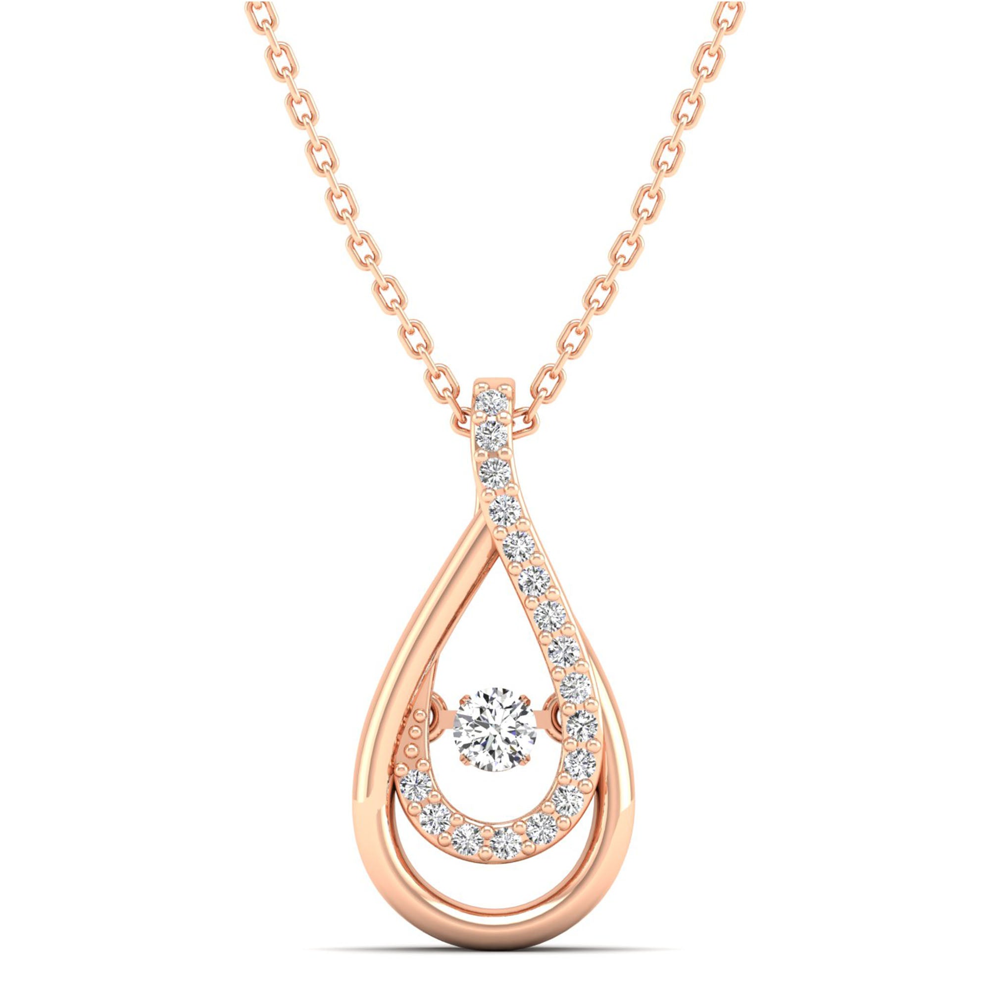 Double Tear Drop Dancing Diamond Pendant – Milano