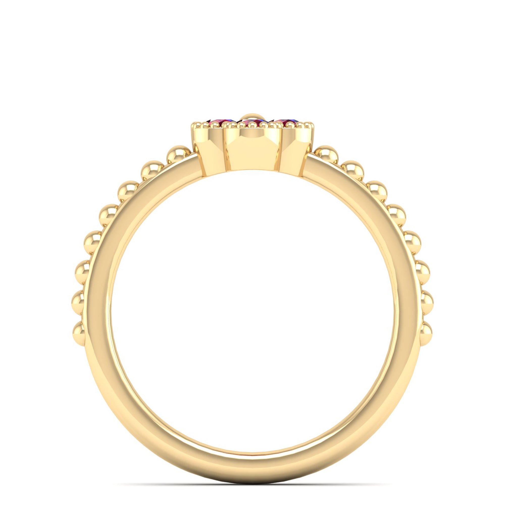 Clover Beaded Ruby Ring – Milano