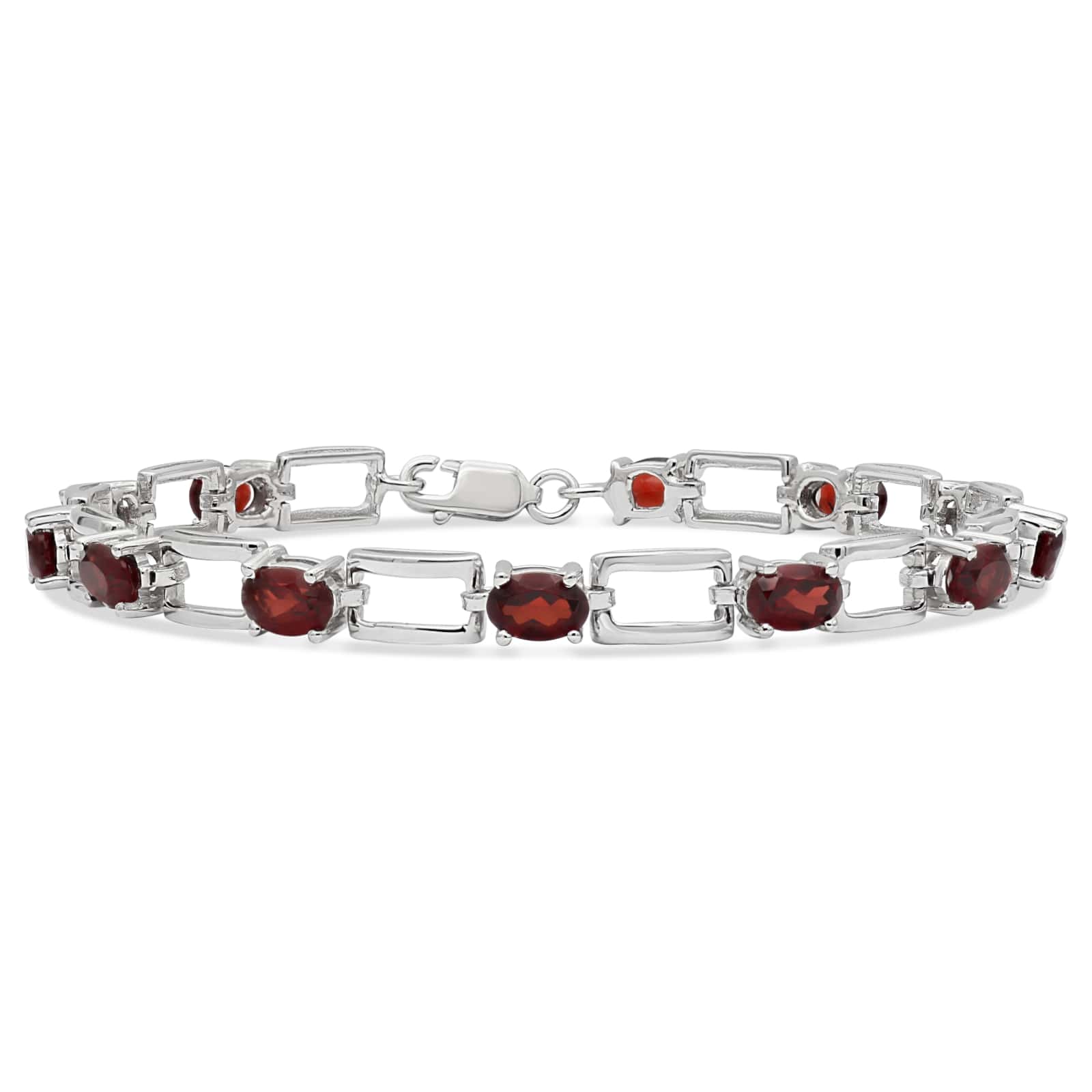 11.22 Carat Genuine Garnet .925 Sterling Silver Bracelet