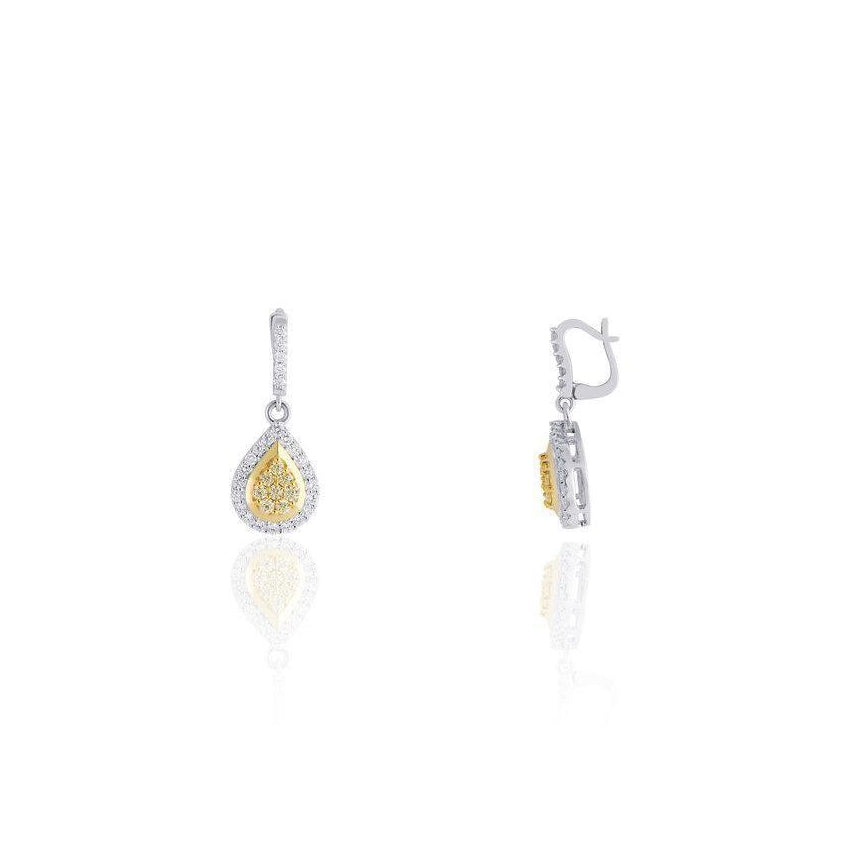 KARAH Yellow Diamond Teardrop Earrings - ShopMilano