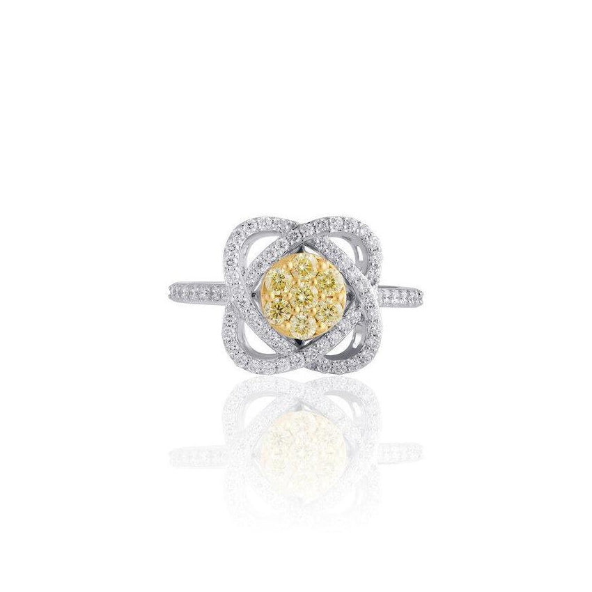 KARAH Accent Knot Yellow Diamond  Ring - ShopMilano