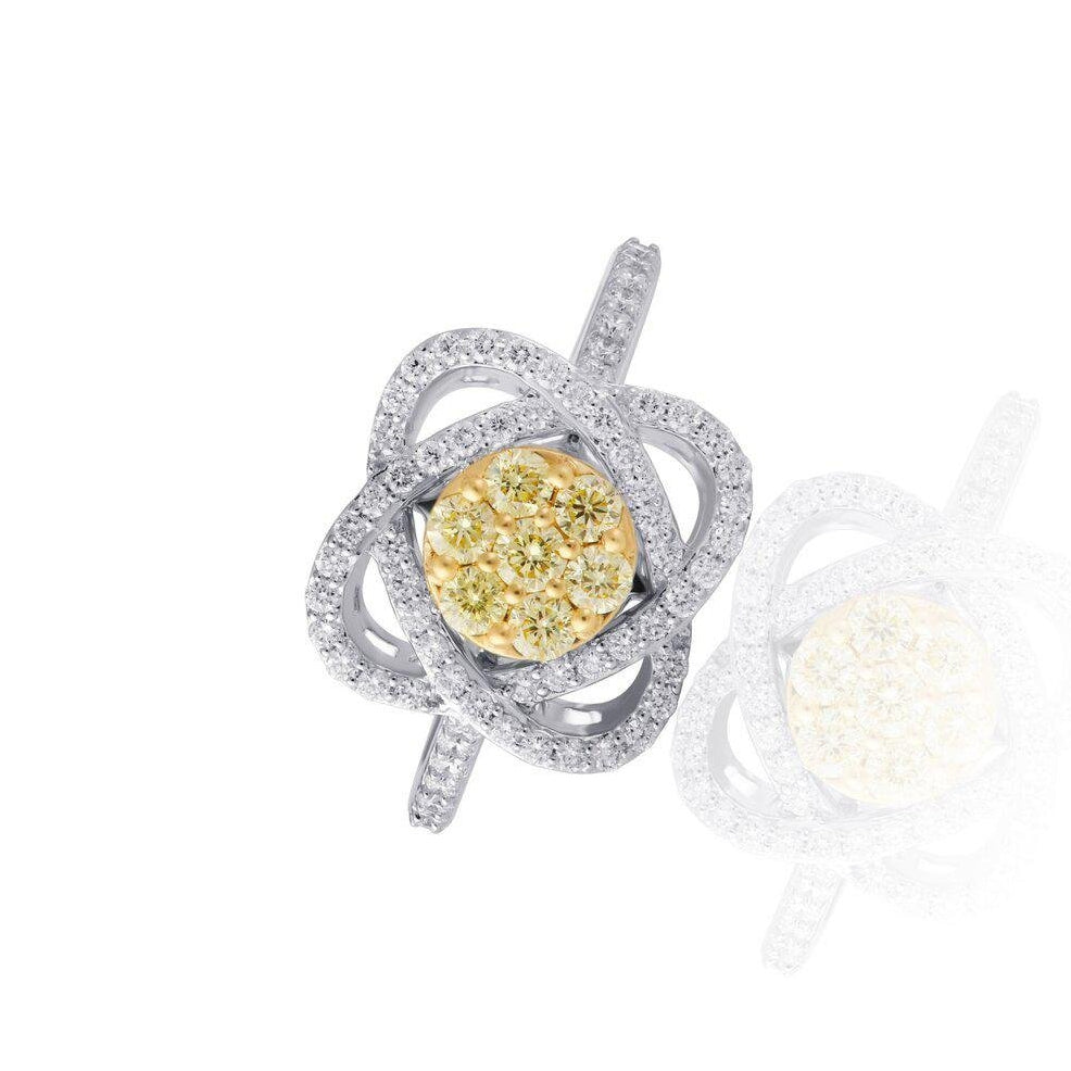 KARAH Accent Knot Yellow Diamond  Ring - ShopMilano