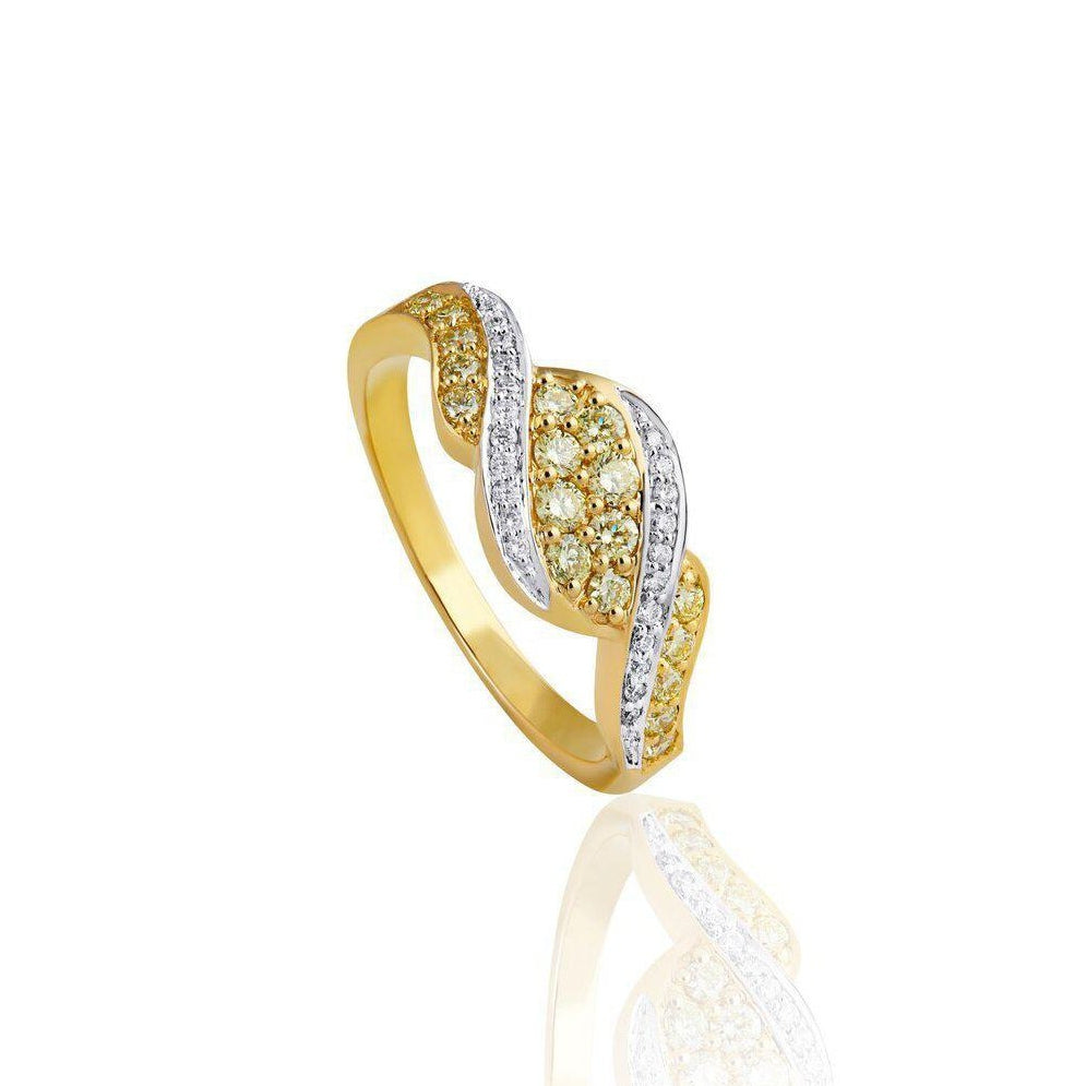 KARAH Double Twist Yellow Diamond Ring - ShopMilano