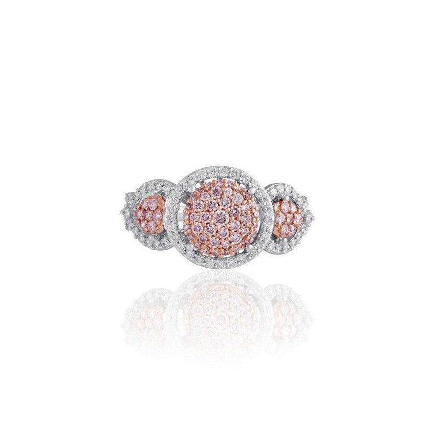 KARAH Pink Diamond Triple Cluster Ring - ShopMilano