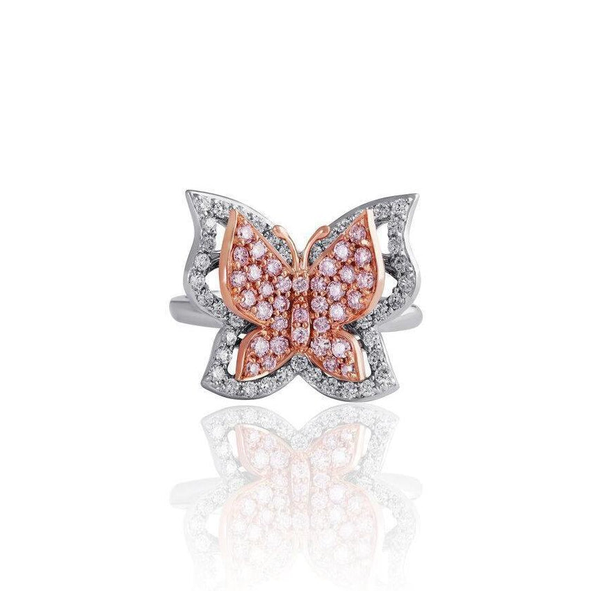 KARAH Butterfly Pink Diamond Ring - ShopMilano