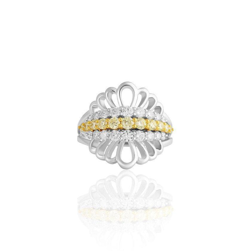 KARAH Art Deco Yellow Diamond Ring - ShopMilano
