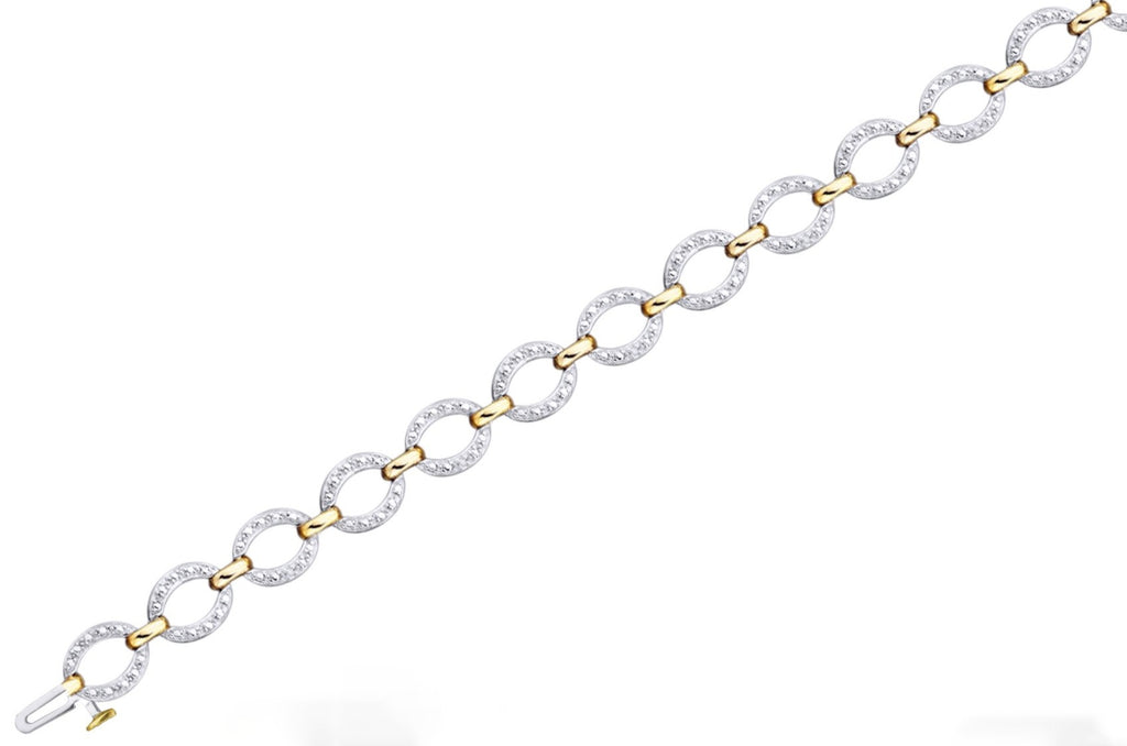 Oval Link Diamond Bracelet - ShopMilano