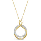 Double Twisted Diamond Circle in Yellow Gold - ShopMilano