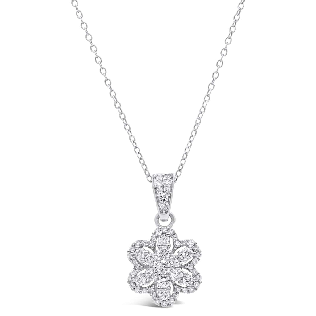 Snowflake Diamond Pendant in White Gold - ShopMilano