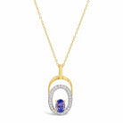 Double Oval Tanzanite and Diamond Pendant - Milano