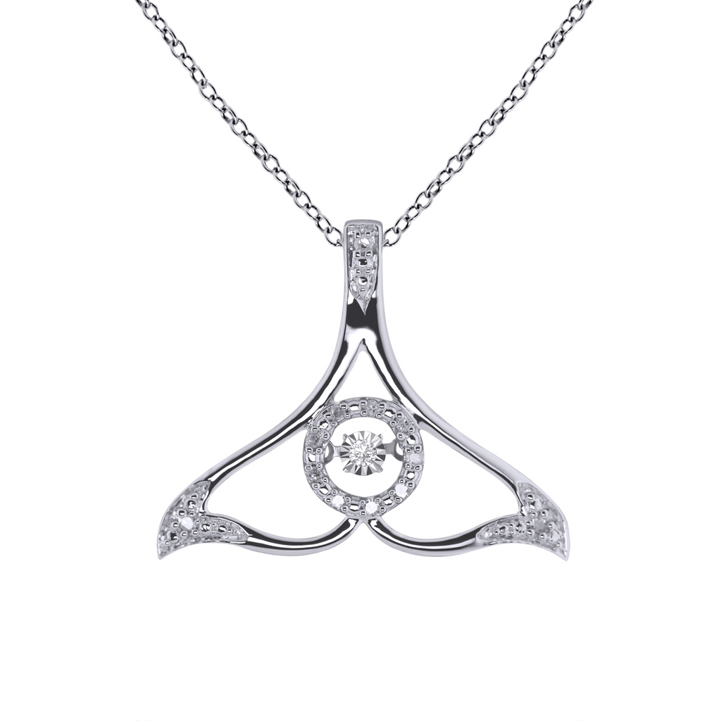 Dancing Diamond Whale Tail in Sterling Silver - ShopMilano