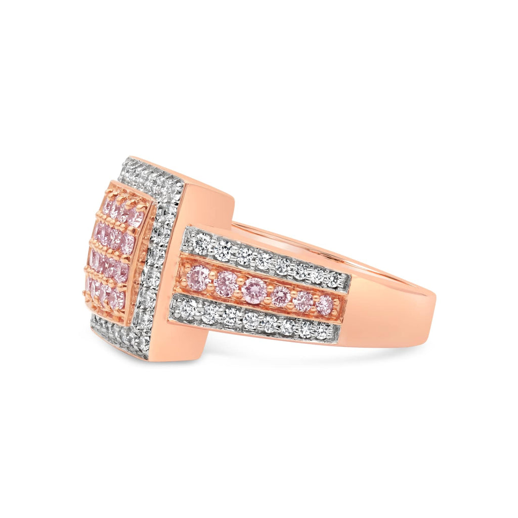 KARAH Pink Diamond Square-Frame Ring - ShopMilano