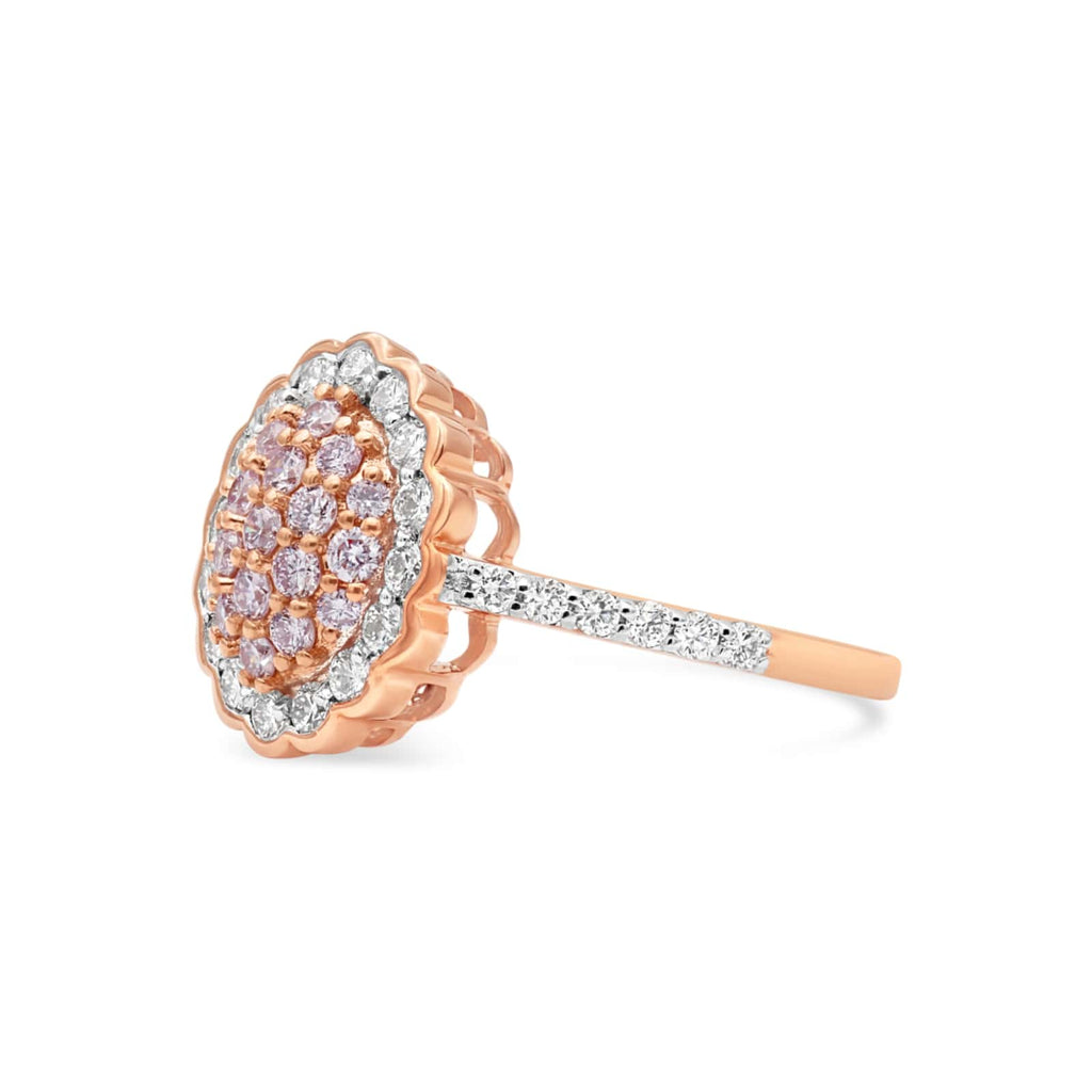 KARAH Pink Diamond Oval Shaped Ring - ShopMilano