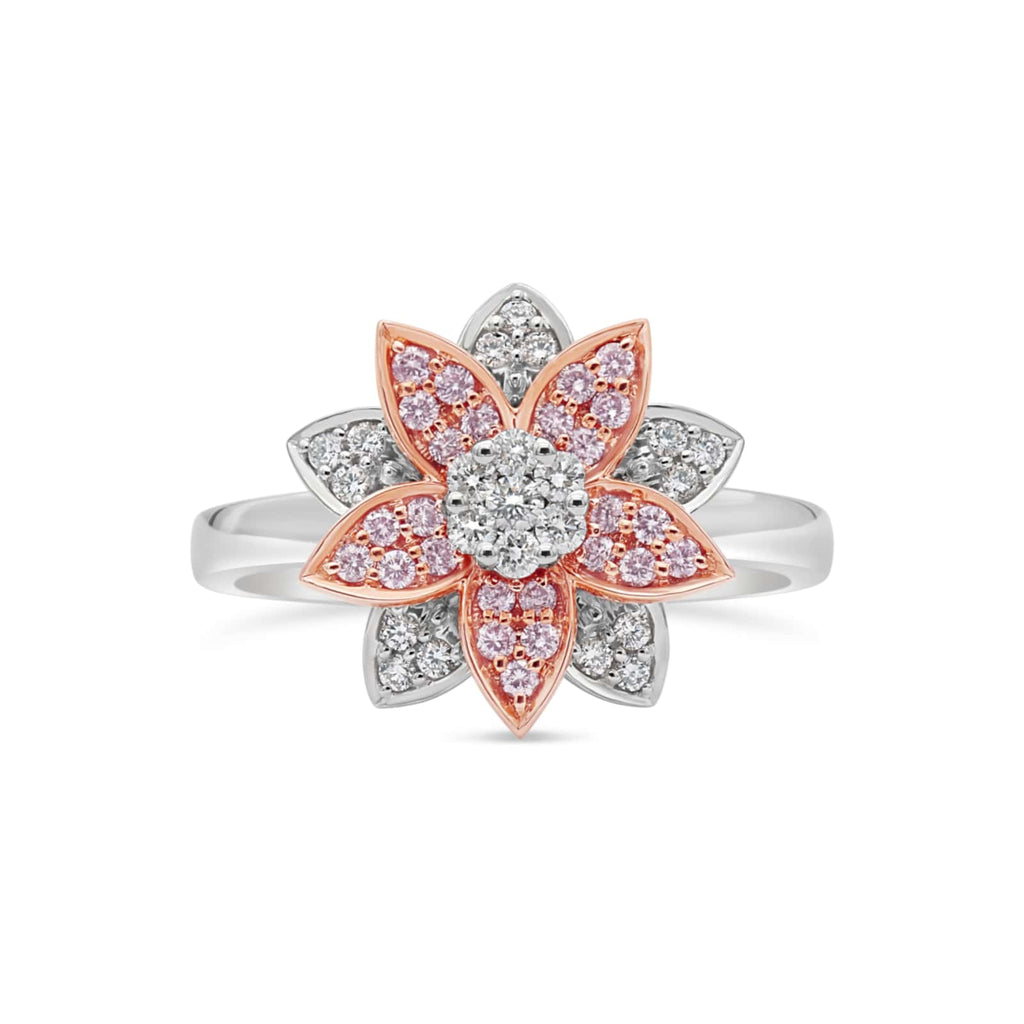 KARAH Pink Diamond Flower Bloom Ring - ShopMilano