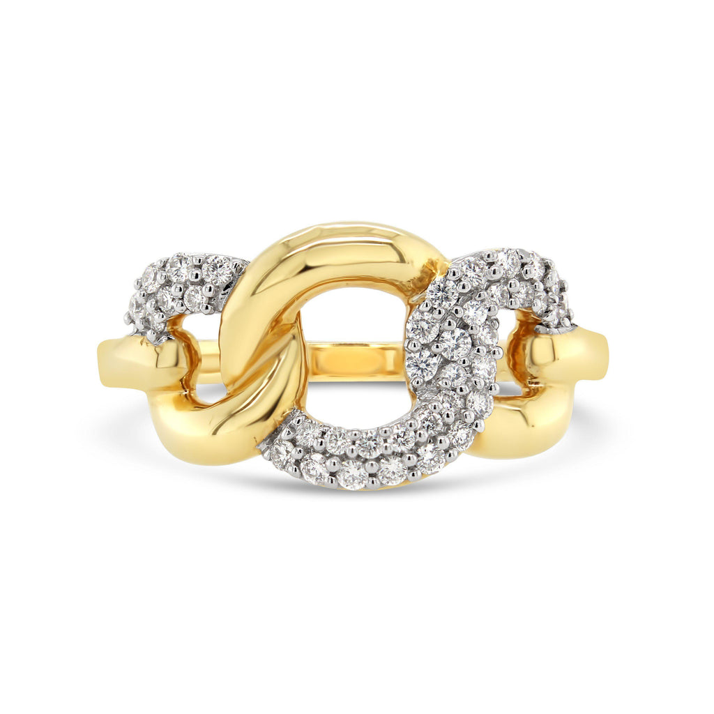 Interlocking Diamond Ring in Yellow Gold - ShopMilano