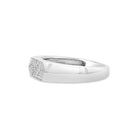 Men's Pave Diamond Bevel Ring in White Gold - Milano