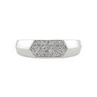 Men's Pave Diamond Bevel Ring in White Gold - Milano