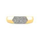 Men's Pave Diamond Bevel Ring in Yellow Gold - ShopMilano