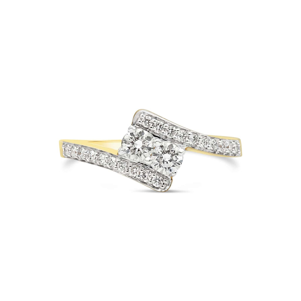 Duo Diamond Ring in Yellow Gold - ShopMilano