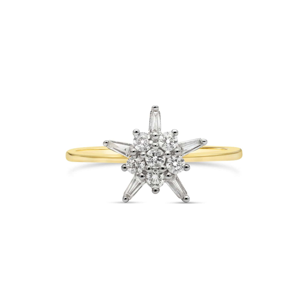 Snowflake Diamond Ring in Yellow Gold - ShopMilano