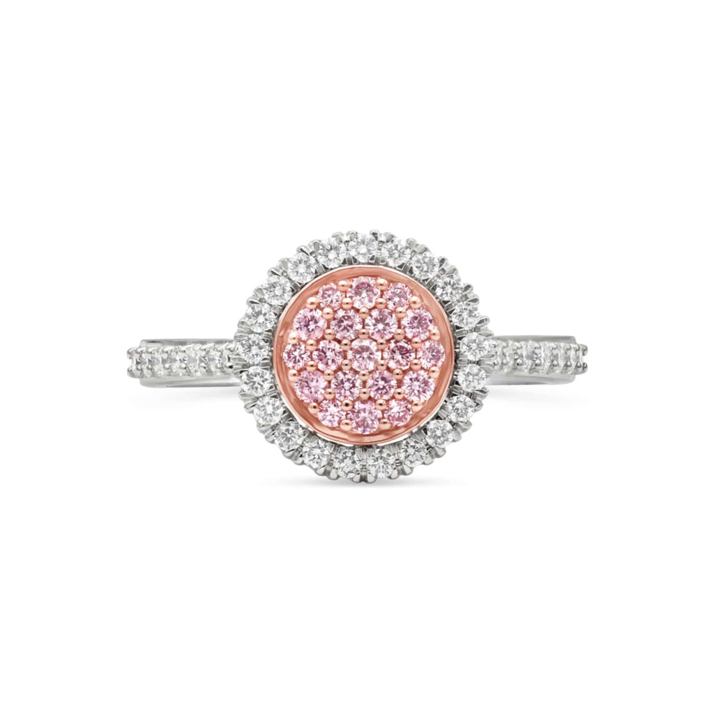 KARAH Pink Diamond Halo Cluster Ring - ShopMilano