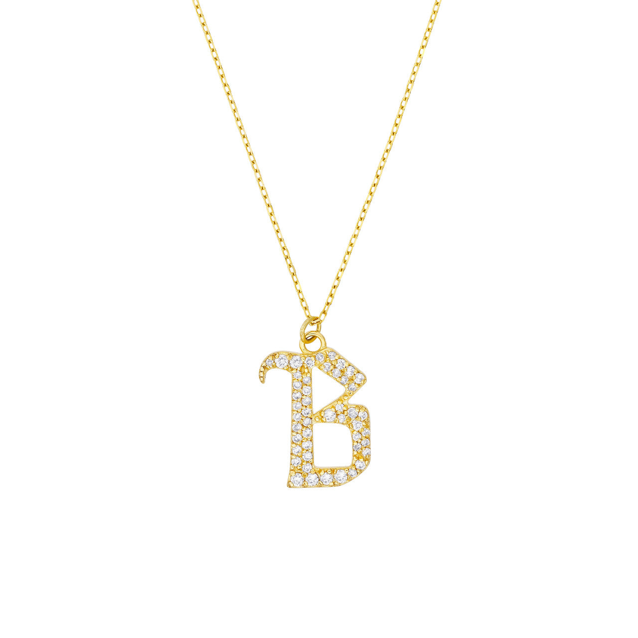 14K Yellow Gold - B