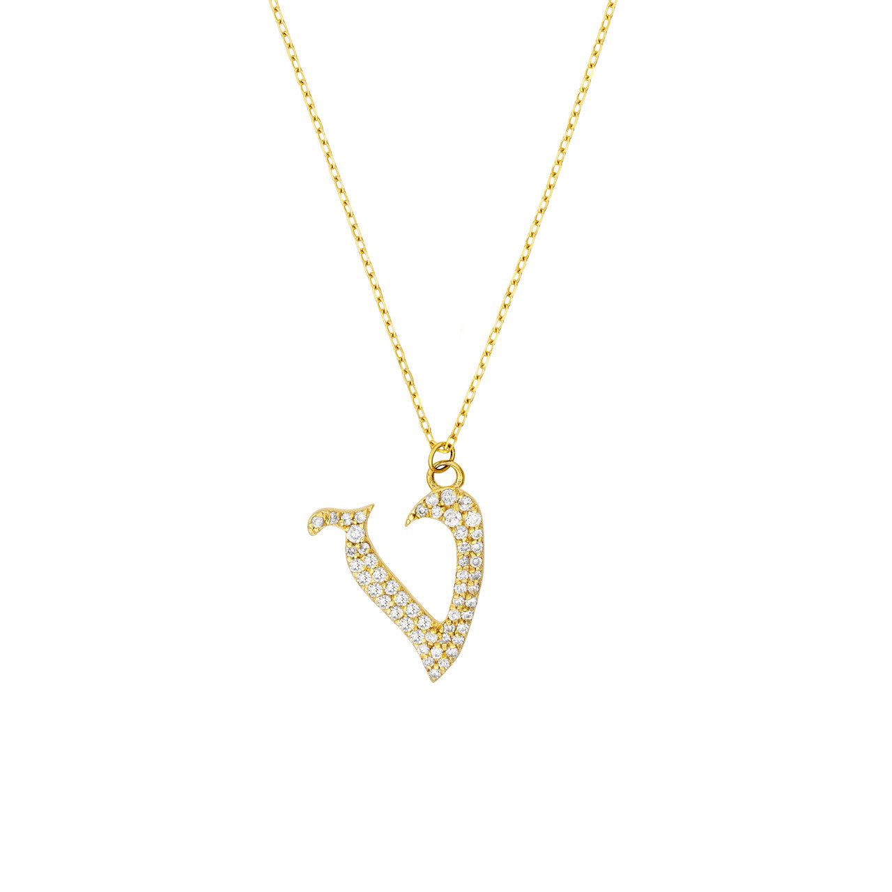 14K Yellow Gold - V