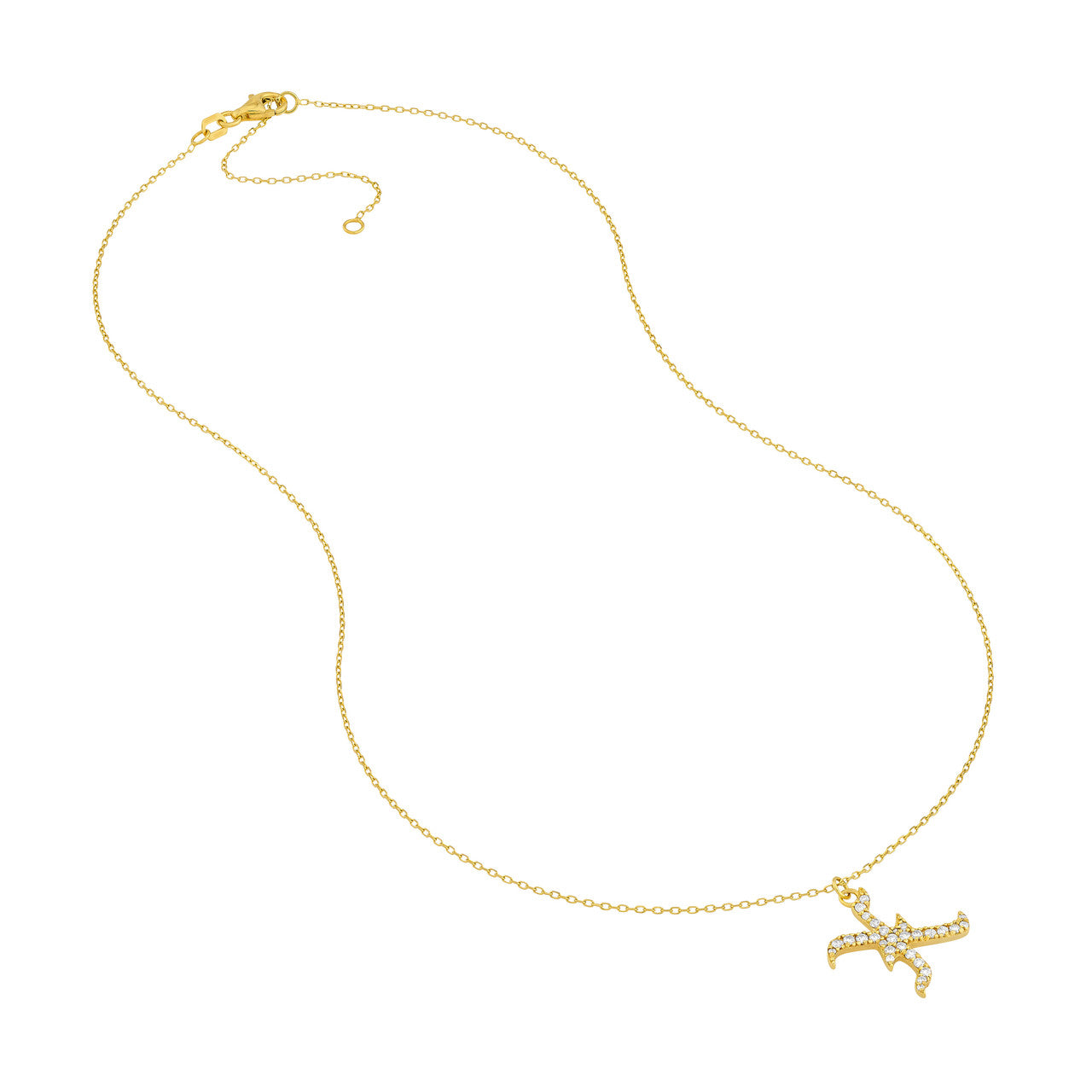 14K Yellow Gold - X